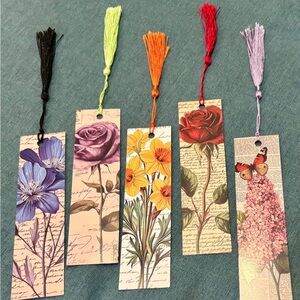 Floral Vintage Botanical Bookmarks - Set of 5